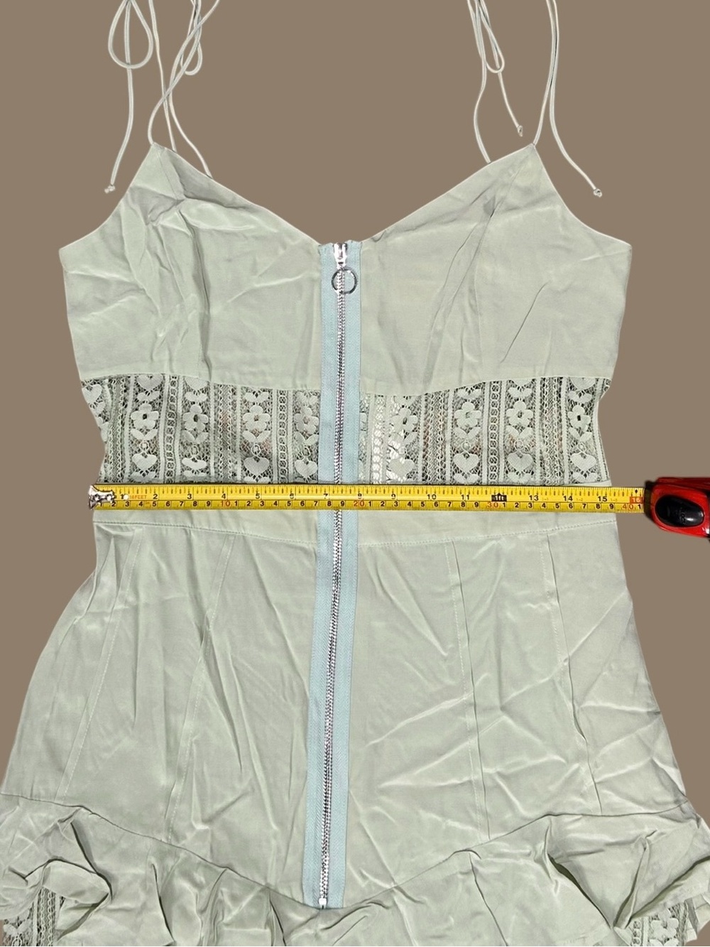 For Love & Lemons Sz L Dress Pia Maxi Green Lace Sleeveless Boho Party Wedding。 - Picture 9 of 10